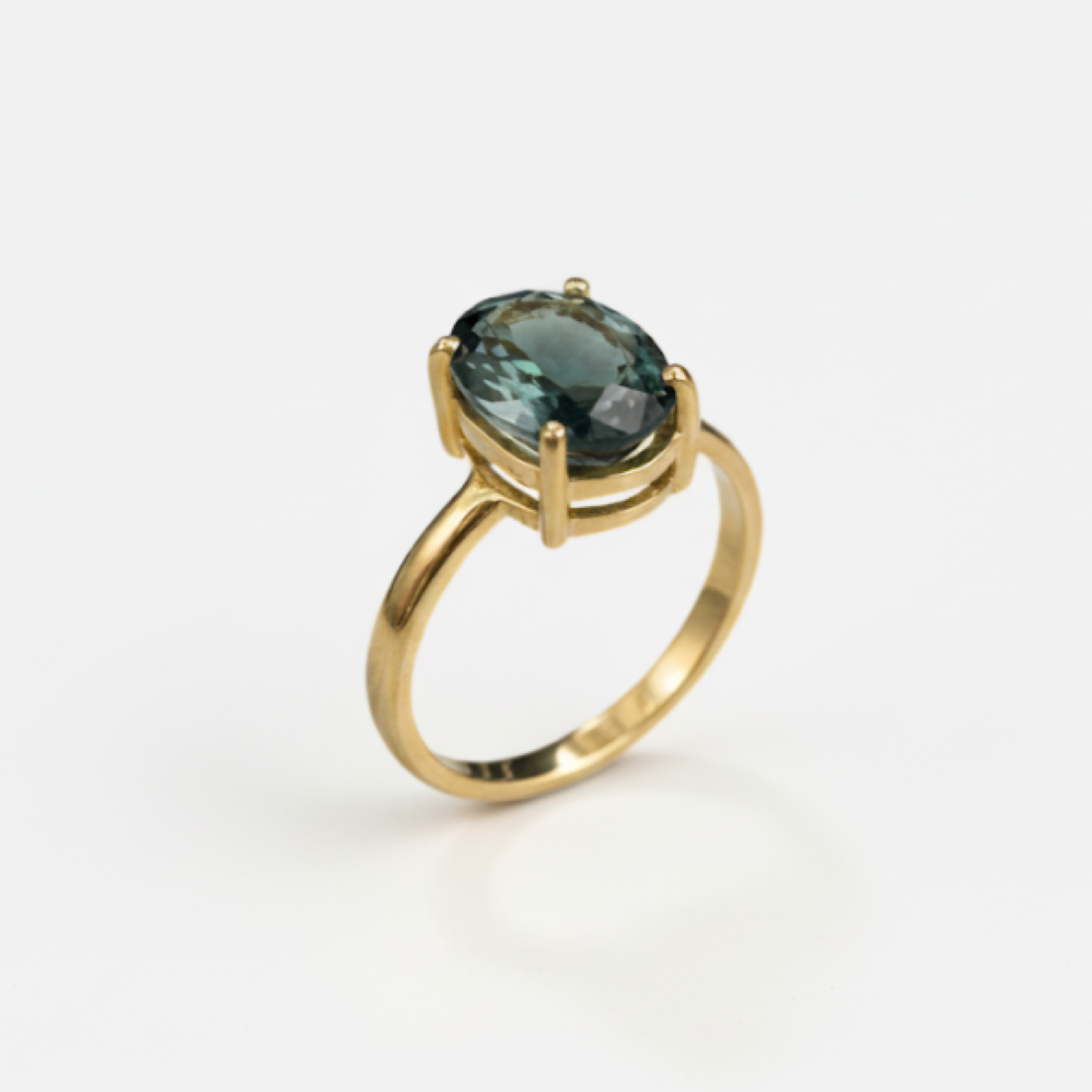 Chic Gold Vermeil Dainty Ring with a vibrant Green Diamond, perfect for everyday elegance and memorable gifting.