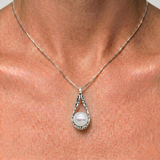 Vintage Pearl Necklace - Natural White Pearl Necklace - Statement Pearl Pendant
