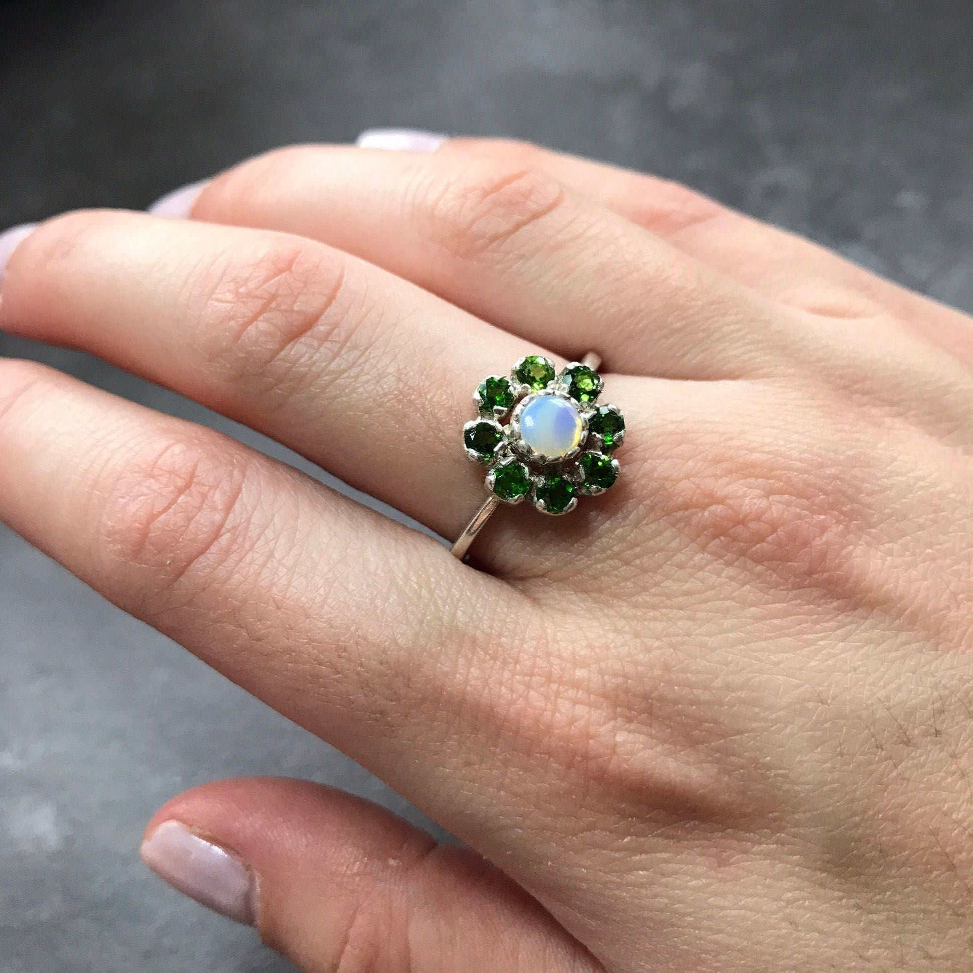 Elegant 925 Sterling Silver Ring set with Natural Australian Opal, a beautiful symbol of hope and purity for everyday elegance.