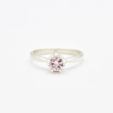 Gold Morganite Ring - Pink Promise Ring - Dainty Solitaire Ring