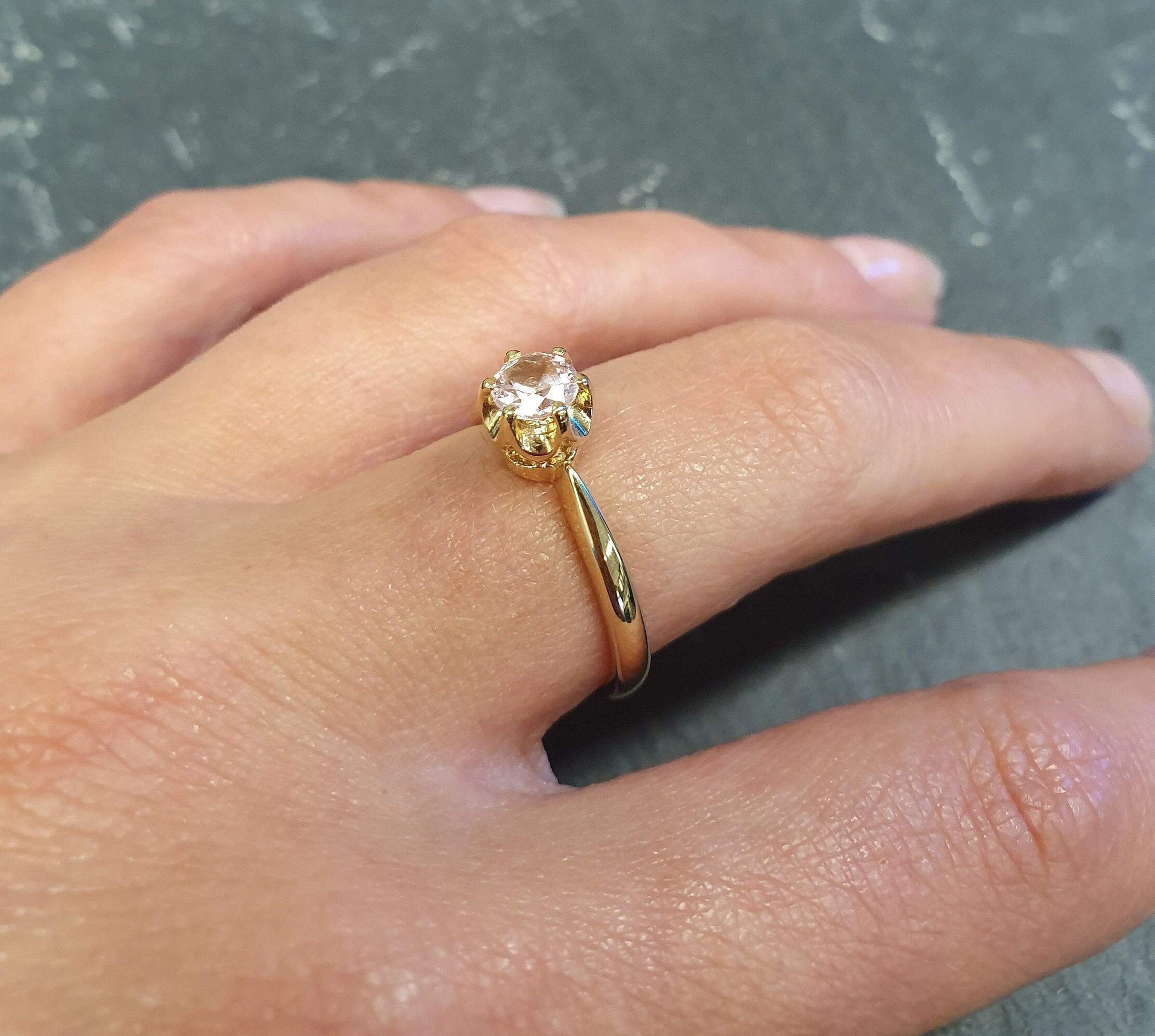 Unique Stone Ring, Morganite Ring, Created Morganite, Pink Promise Ring, Pink Vintage Ring, 925 Silver Ring, Pink Morganite Ring, Morganite (657495837)(1)