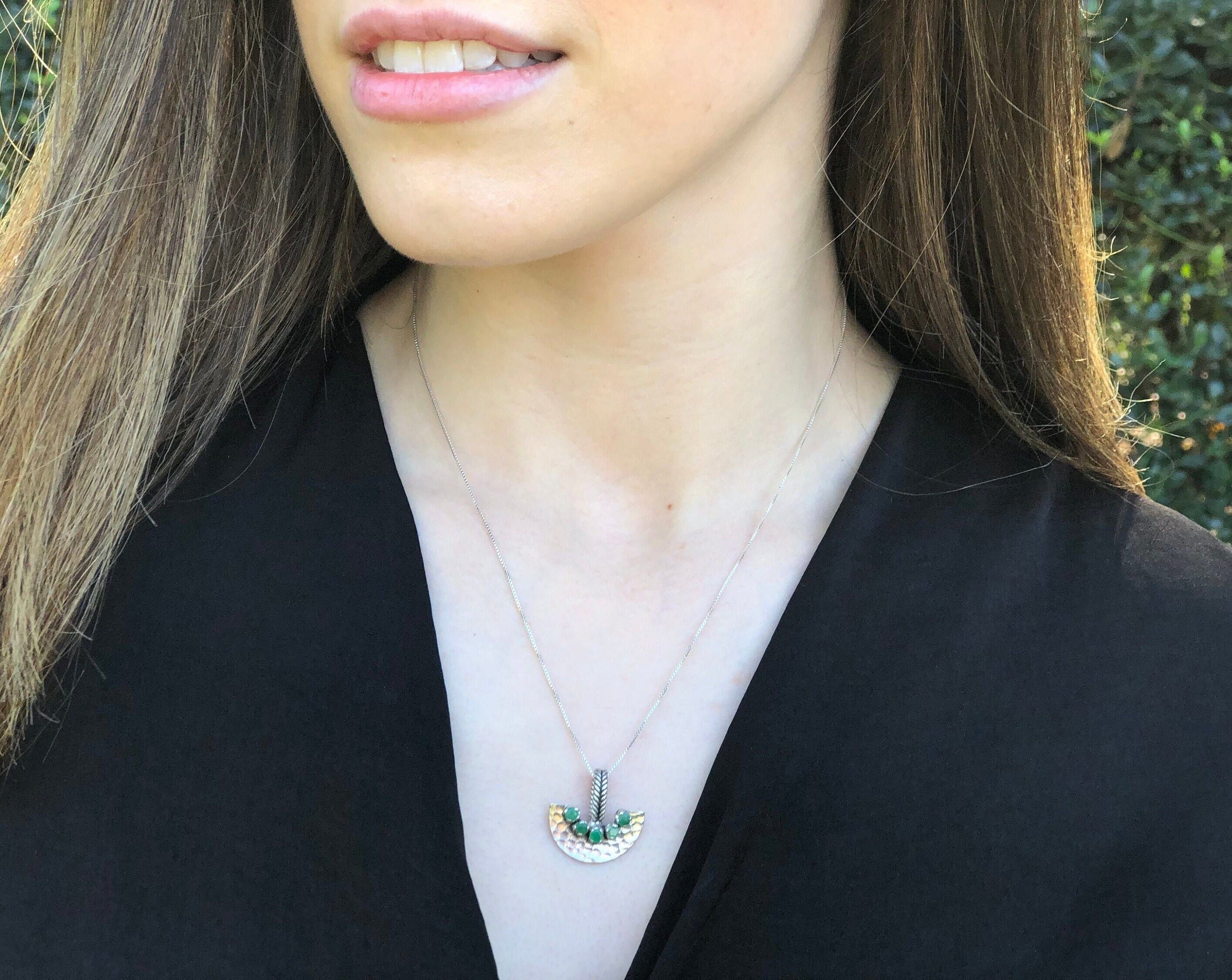 Tourmaline Pendant, Natural Tourmaline, October Birthstone, Tribal Pendant, Egyptian Pendant, Gem Pendant, Tourmaline Necklace, 925 Silver