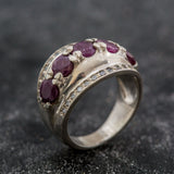 Natural Ruby Ring - Red Dome Ring - Wide Vintage Ring