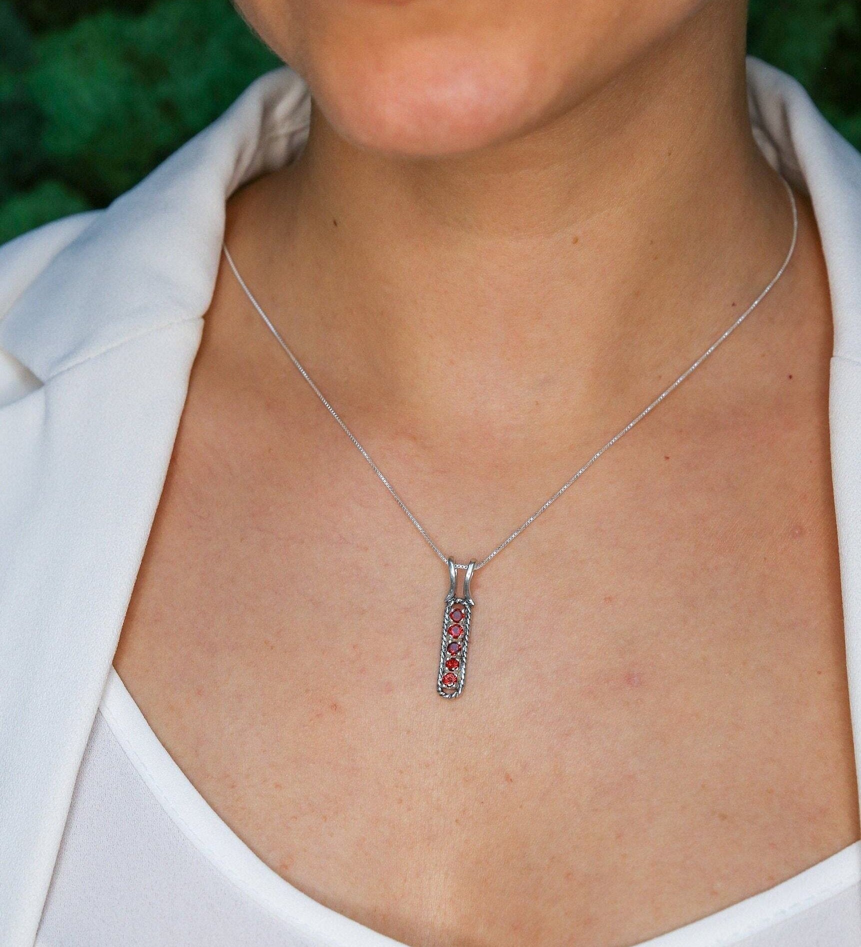 Citrine Pendant, Natural Citrine, Vertical Bar Necklace, November Birthstone, Vintage Pendant, Yellow Necklace, Layering Pendant, 925 Silver