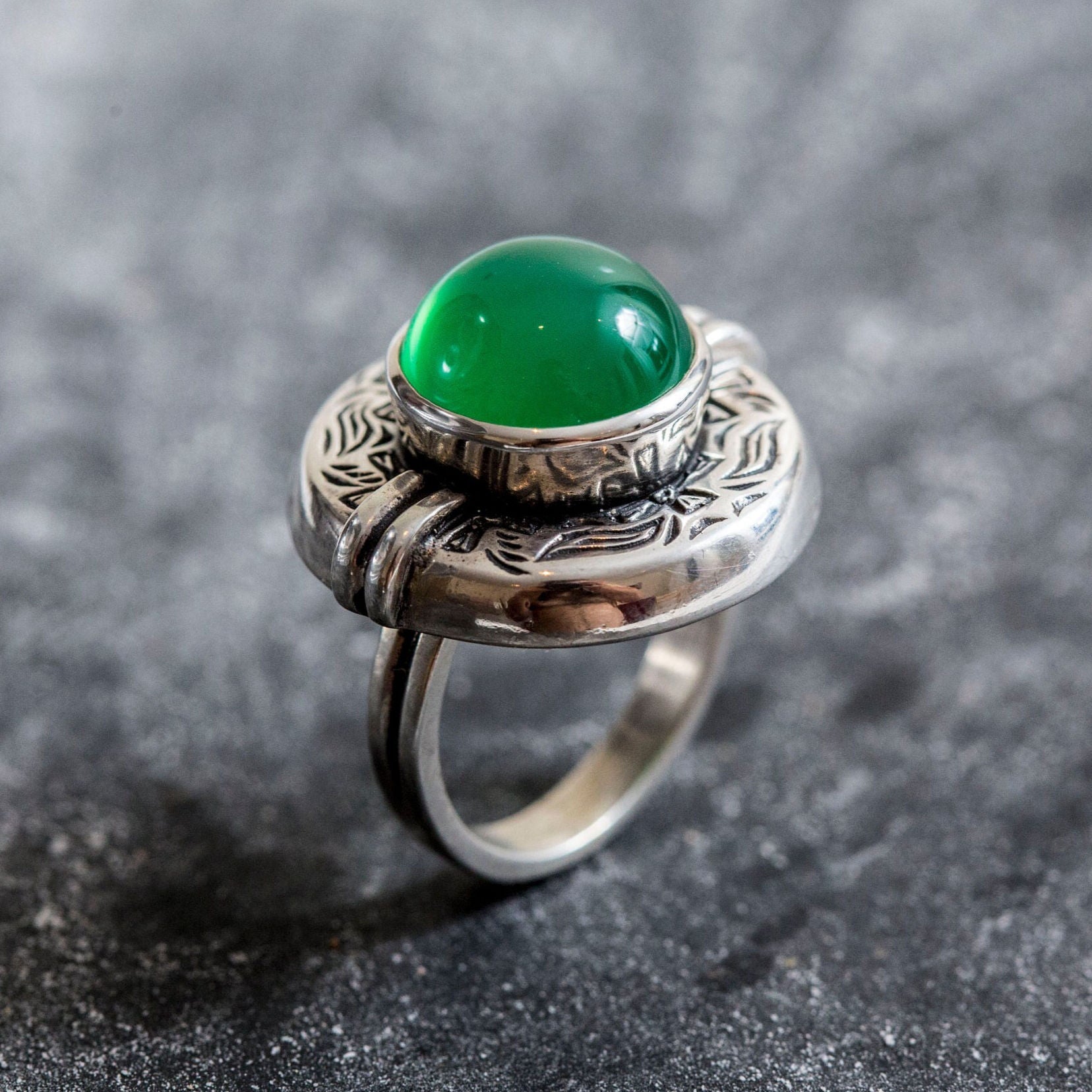 Emerald Ring, Created Emerald , Egyptian Ring, Tribal Ring, Vintage Rings, Green Ring, Unique Ring, Artistic Design, Green Emerald, Emerald