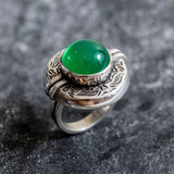 Emerald Ring, Created Emerald , Egyptian Ring, Tribal Ring, Vintage Rings, Green Ring, Unique Ring, Artistic Design, Green Emerald, Emerald