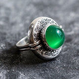 Emerald Ring, Created Emerald , Egyptian Ring, Tribal Ring, Vintage Rings, Green Ring, Unique Ring, Artistic Design, Green Emerald, Emerald