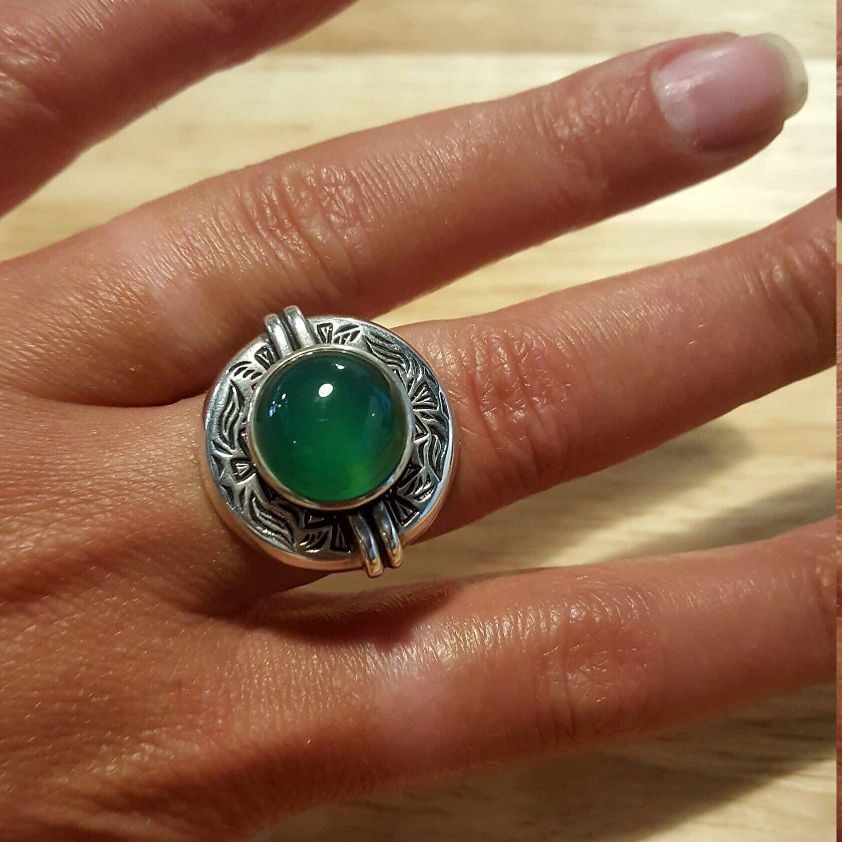 Emerald Ring, Created Emerald , Egyptian Ring, Tribal Ring, Vintage Rings, Green Ring, Unique Ring, Artistic Design, Green Emerald, Emerald