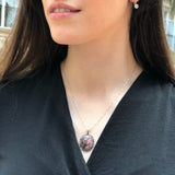 Rhodochrosite Pendant - Large Pink Pendant - Statement Vintage Necklace
