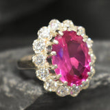 Alexandrite Ring - Pink Cocktail Ring - Princess Diana Ring