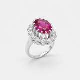 Alexandrite Ring - Pink Cocktail Ring - Princess Diana Ring