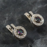 Mystic Topaz Earrings - Purple Gemstone Earrings - Vintage Mystic Topaz Earrings