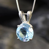 Blue Topaz Pendant, Natural Blue Topaz, Dainty Pendant, Blue Topaz Necklace, December Birthstone, December Necklace, 925 Silver Pendant,Blue