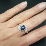 Blue Gemstone Ring - Genuine Blue Tourmaline Ring - Tourmaline Vintage Ring