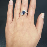 Blue Gemstone Ring - Genuine Blue Tourmaline Ring - Tourmaline Vintage Ring