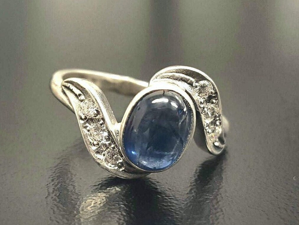 Blue Tourmaline Ring, Natural Tourmaline, Promise Ring, October Ring, Blue Tourmaline, Solid Silver Ring, Tourmaline