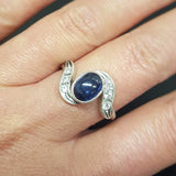 Blue Gemstone Ring - Genuine Blue Tourmaline Ring - Tourmaline Vintage Ring