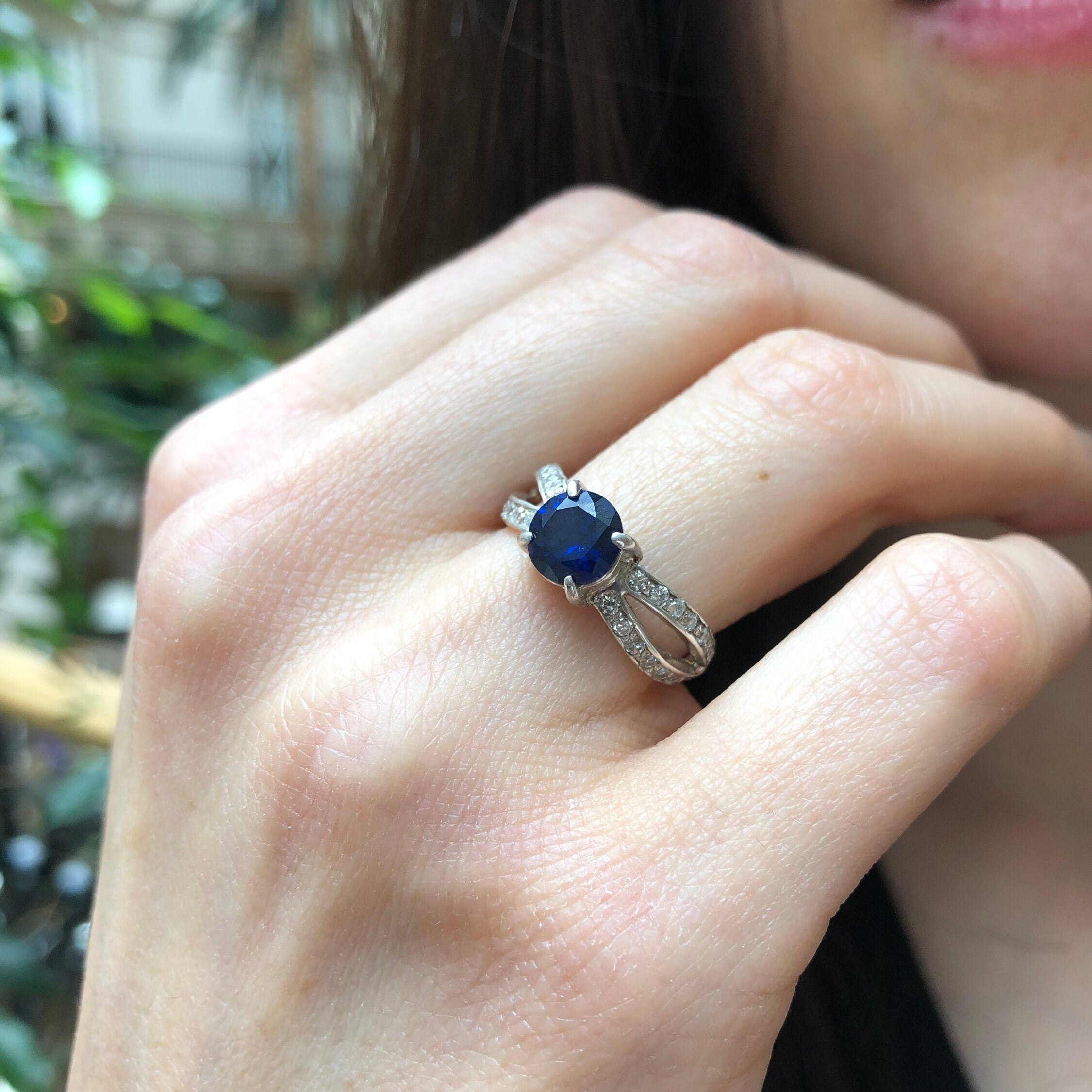Created Sapphire Ring in 925 Sterling Silver with Round Blue Sapphire, perfect for September birthdays and special occasions.