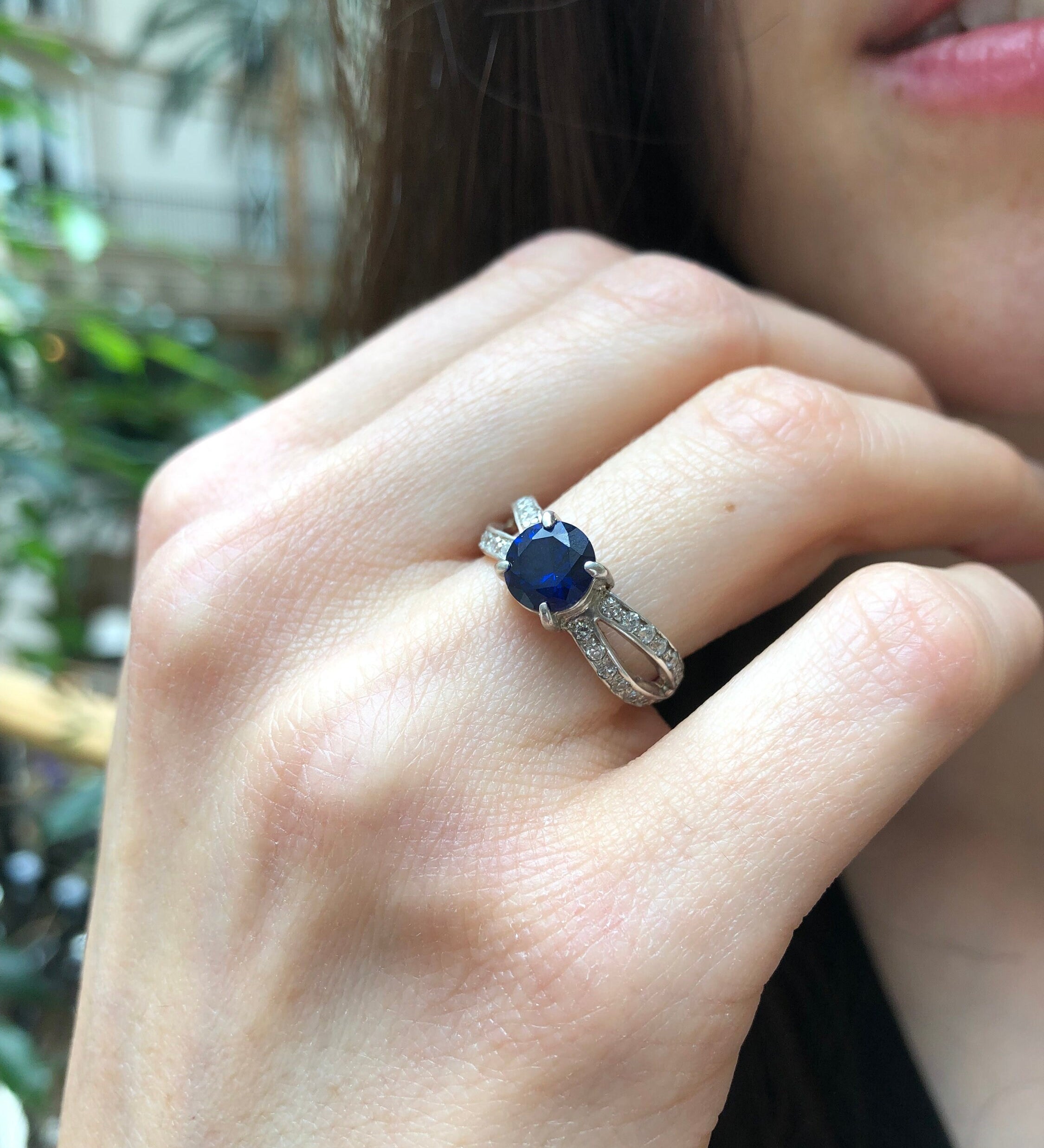 Created Sapphire Ring in 925 Sterling Silver with Round Blue Sapphire, perfect for September birthdays and special occasions.