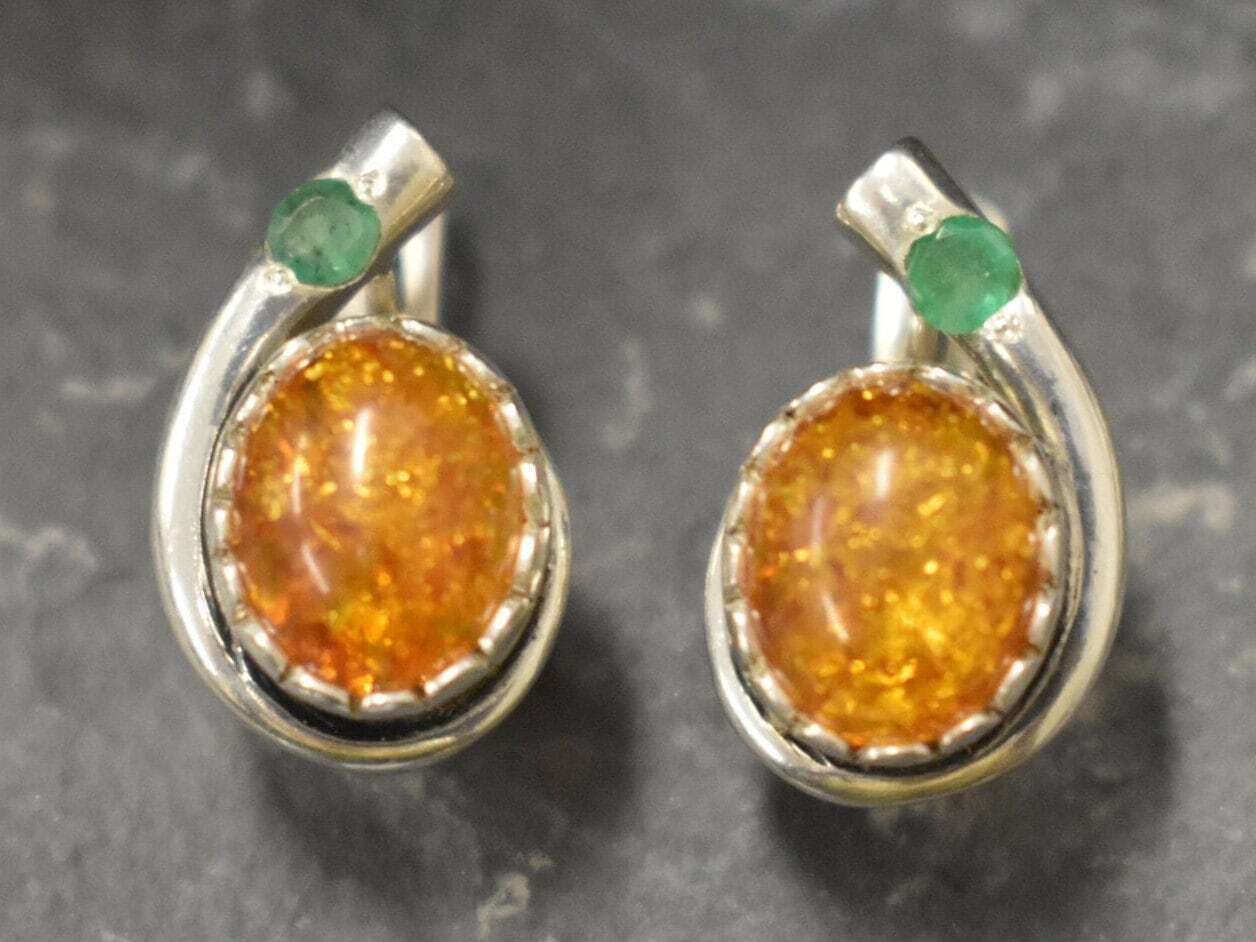 Amber Earrings, Natural Amber, Yellow Earrings, Taurus Birthstone, Teardrop Earrings, Amber Studs, Vintage Earrings, Solid Silver Earrings