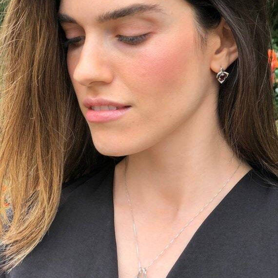 Green Pendant, Created Diamond Pendant, Green Diamond, Statement Pendant, Vintage Pendant, Green Gem Pendant, Solid Silver Pendant, Diamond