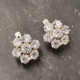 Flower Diamond Earrings - Vintage Flower Earrings, Clear Floral Studs