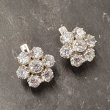 Diamond Flower Earrings - Gold Diamond Earrings - Sparkly Flower Studs