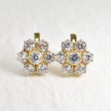 Flower Diamond Earrings - Vintage Flower Earrings, Clear Floral Studs