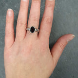 Genuine Garnet Ring - Red Tribal Ring - January Birthstone Ring