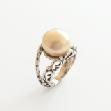 Vintage Pearl Ring - Natural White Pearl Ring - Statement Pearl Ring