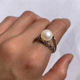 Vintage Pearl Ring - Natural White Pearl Ring - Statement Pearl Ring