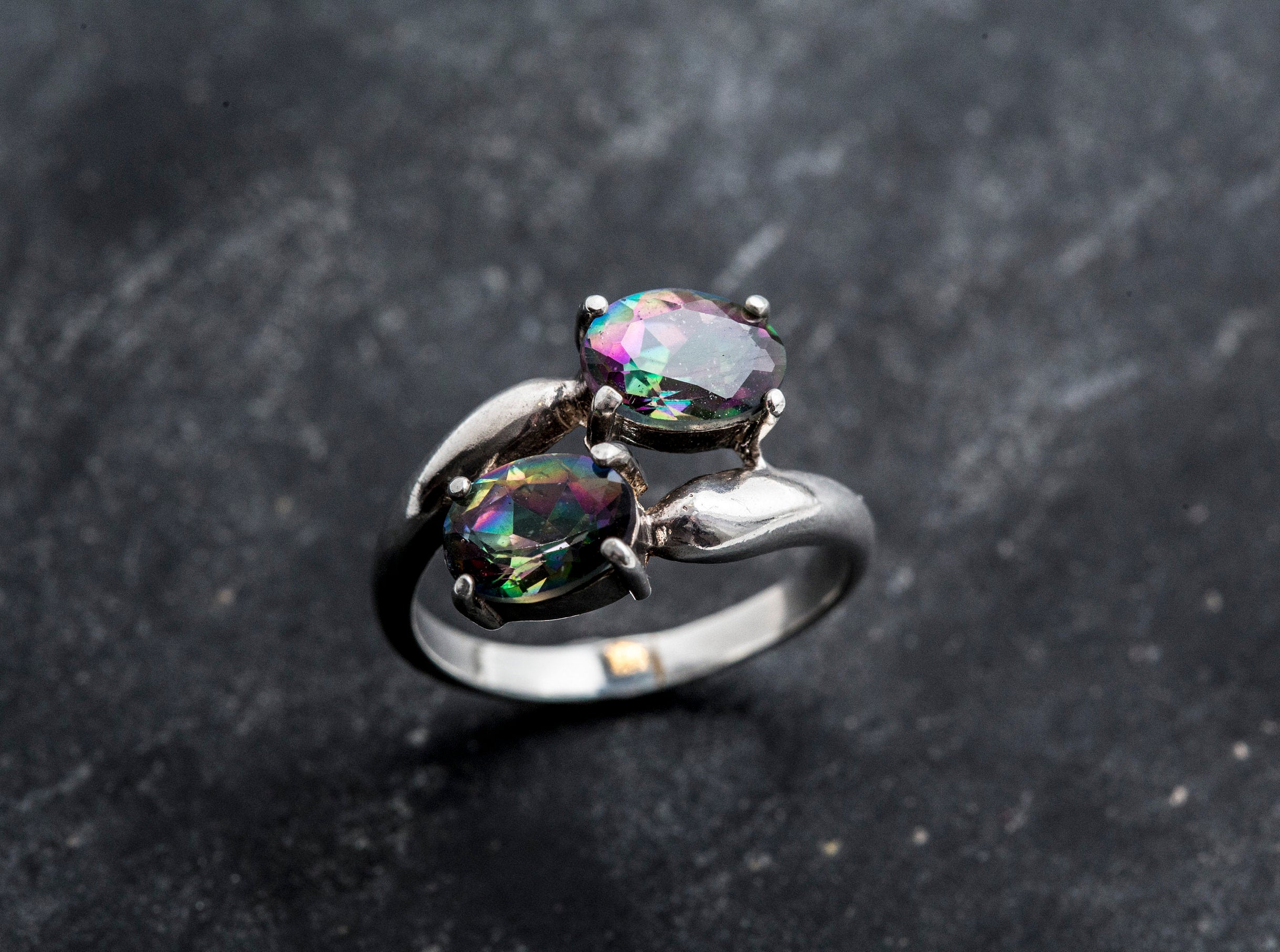 Mystic Topaz Ring, Vintage Rings, Natural Topaz, Vintage Topaz Ring, Mystic Topaz, December Birthstone, December Ring,  Solid Silver Ring