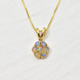 Daisy Opal Pendant - Ethiopian Opal Pendant - Natural Opal Flower Pendant