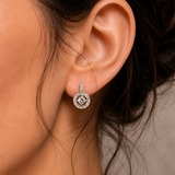 Cluster Diamond Earrings - Sparkly White Earrings, Silver Diamond Earrings