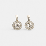 Cluster Diamond Earrings - Sparkly White Earrings, Silver Diamond Earrings