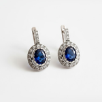 Chic created sapphire earrings in prong setting, a lovely symbol of faithfulness and great for everyday elegance.
