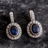 Sapphire Victorian Earrings - Vintage Sapphire Earrings - Blue Statement Earrings