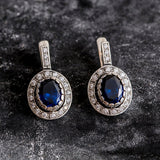 Sapphire Victorian Earrings - Vintage Sapphire Earrings - Blue Statement Earrings