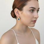 Stunning 18k Gold Vermeil Earrings with Oval Blue Sapphire, a timeless gift symbolizing loyalty and ideal for any occasion.