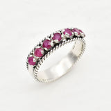 Natural Ruby Ring made in 925 Sterling Silver with Round Natural Red Ruby in Channel-Set setting, July Birthstone gift idea, symbolizes nobility, purity, and passion, ideal for everyday wear and perfect for birthday gifting and special occasions.