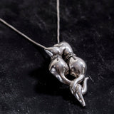 Two Cat Necklace - Silver Cat Necklace - Cat Lover Pendant