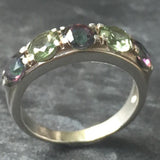 Mystic Topaz Stackable Band - Purple and Green Gem Band - Genuine Mystic Topaz Ring