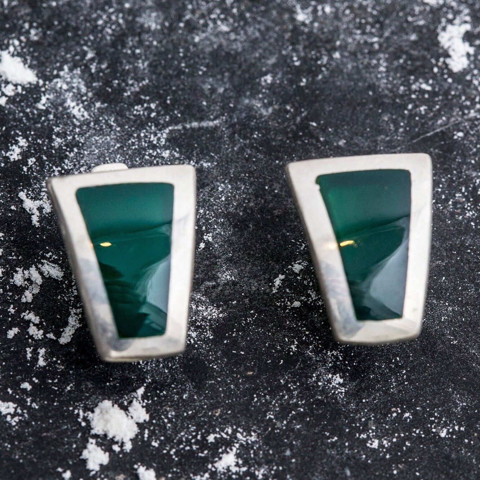 Created Emerald Earrings made in 925 Sterling Silver with Emerald Created Green Emerald in Bezel setting, May Birthstone gift idea, symbolizes, ideal for everyday wear and perfect for birthday gifting and special occasions.