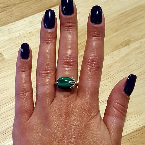 Leaf Ring, Blue Kyanite Ring, Natural Kyanite, Vintage Rings, Leaf Kyanite Ring, African Stone, Blue Ring, Solid Silver Ring, Kyanite