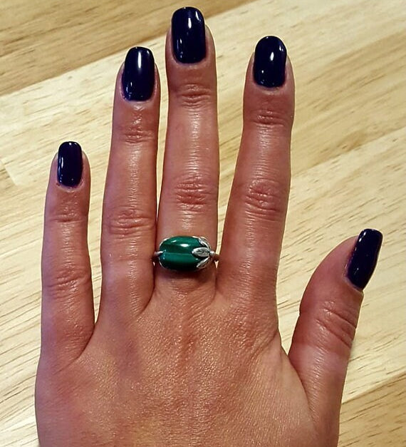 Leaf Ring, Blue Kyanite Ring, Natural Kyanite, Vintage Rings, Leaf Kyanite Ring, African Stone, Blue Ring, Solid Silver Ring, Kyanite