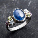 Kyanite Ring, Natural Kyanite, Topaz Ring, Natural Topaz, Birthstone Ring, December Birthstone, February Birthstone, Amethyst, Blue Topaz