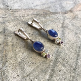 Kyanite Earrings - Blue Vintage Earrings - Multistone Dangling Earrings