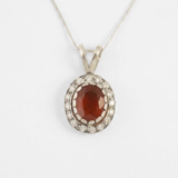 Gold Carnelian Pendant - Genuine Carnelian Pendant - Red Victorian Necklace