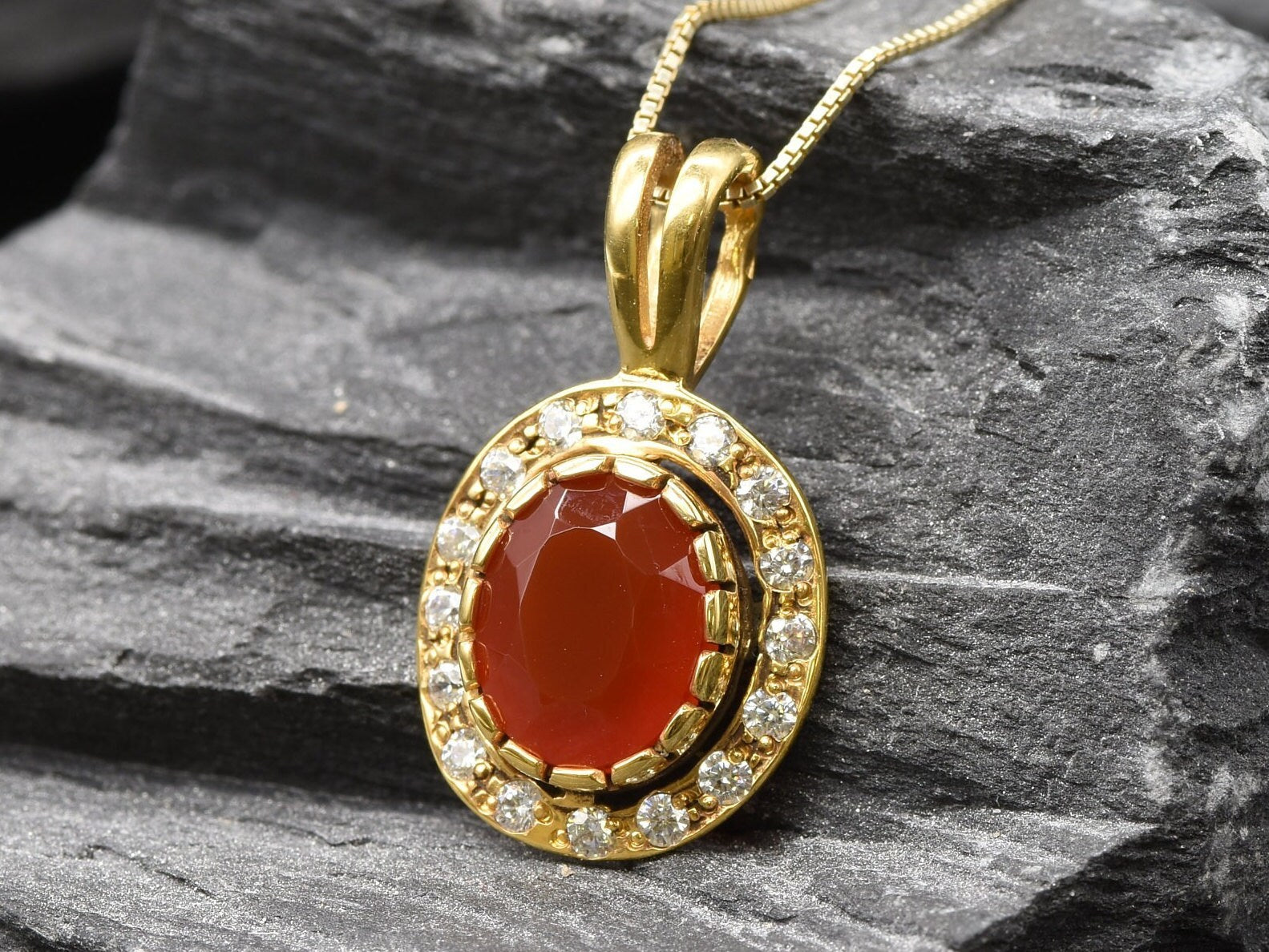 Carnelian Necklace, Red Vintage Necklace, Carnelian Pendant, Natural Carnelian, Red Stone Necklace, Solid Silver Necklace, Antique Carne(1)