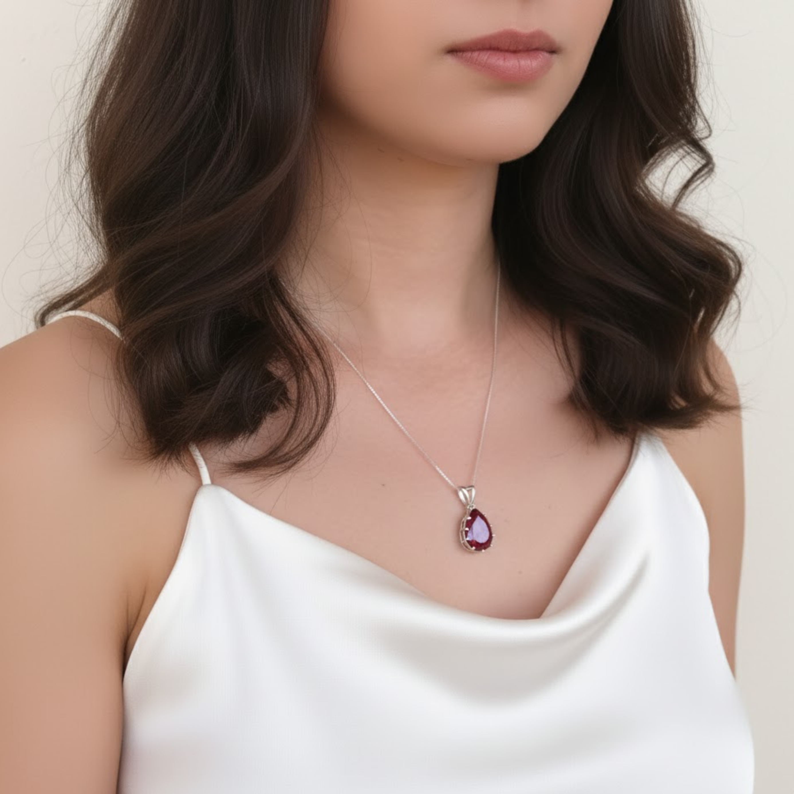 Gorgeous Ruby Pendant in 925 Sterling Silver featuring a vibrant Red Ruby, perfect for everyday glamour and heartfelt gifting.